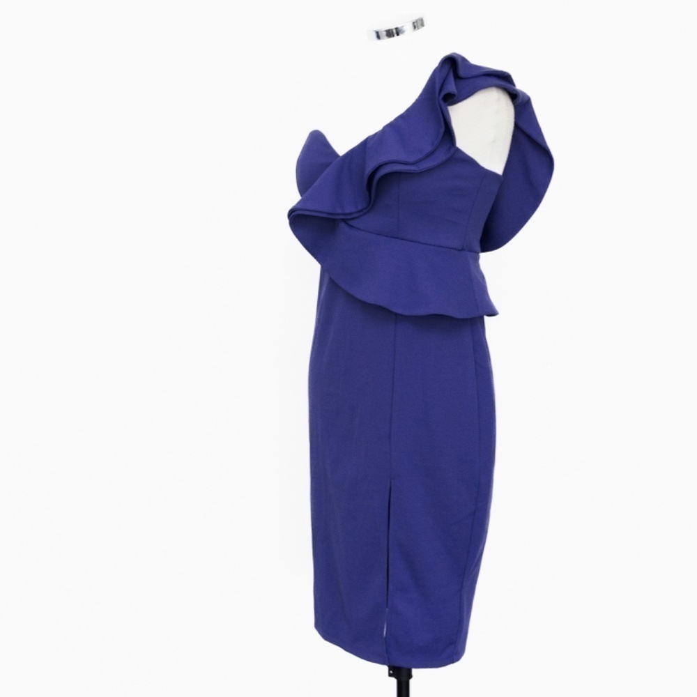 Bebe -  One-Shoulder‎ Ruffle Midi Dress - Picture 10 of 15